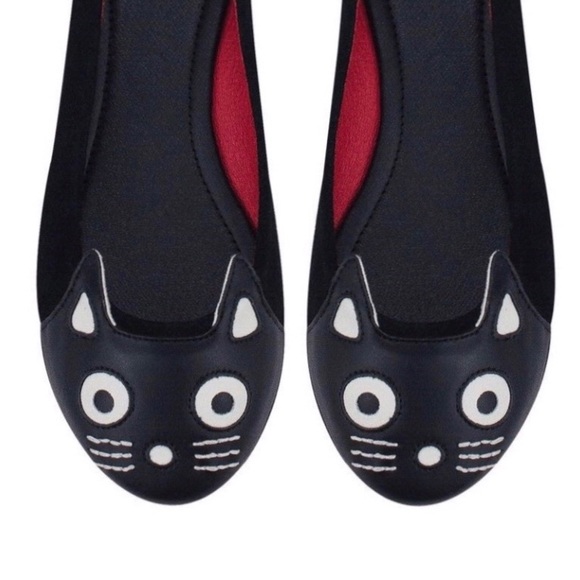 tuk Shoes - TUK Black Suede Kitty Cat Flat ModCloth